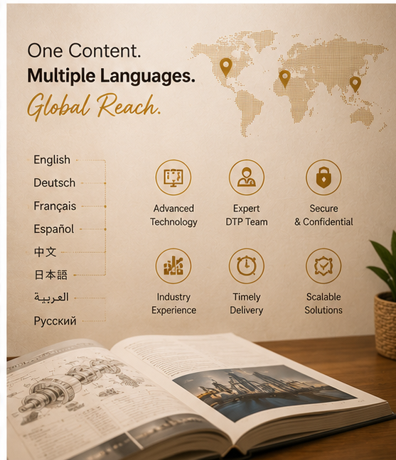 Multilingual DTP services for technical and scientific documents