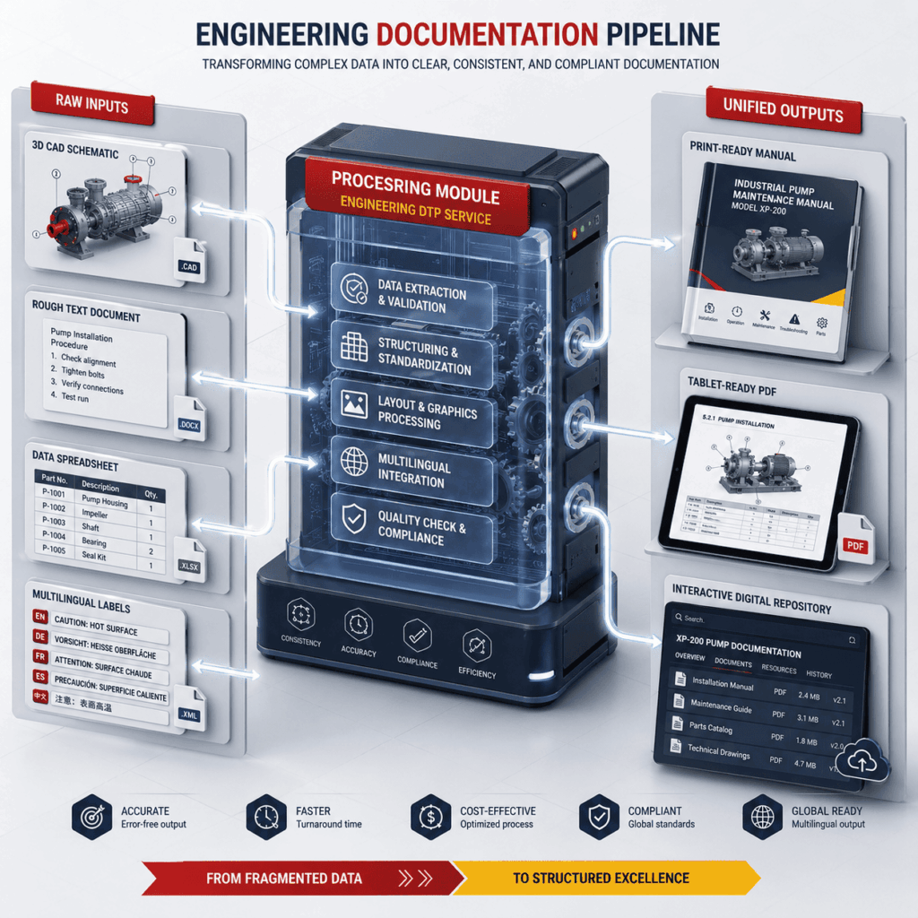 outsourcing engineering DTP services cost and turnaround time