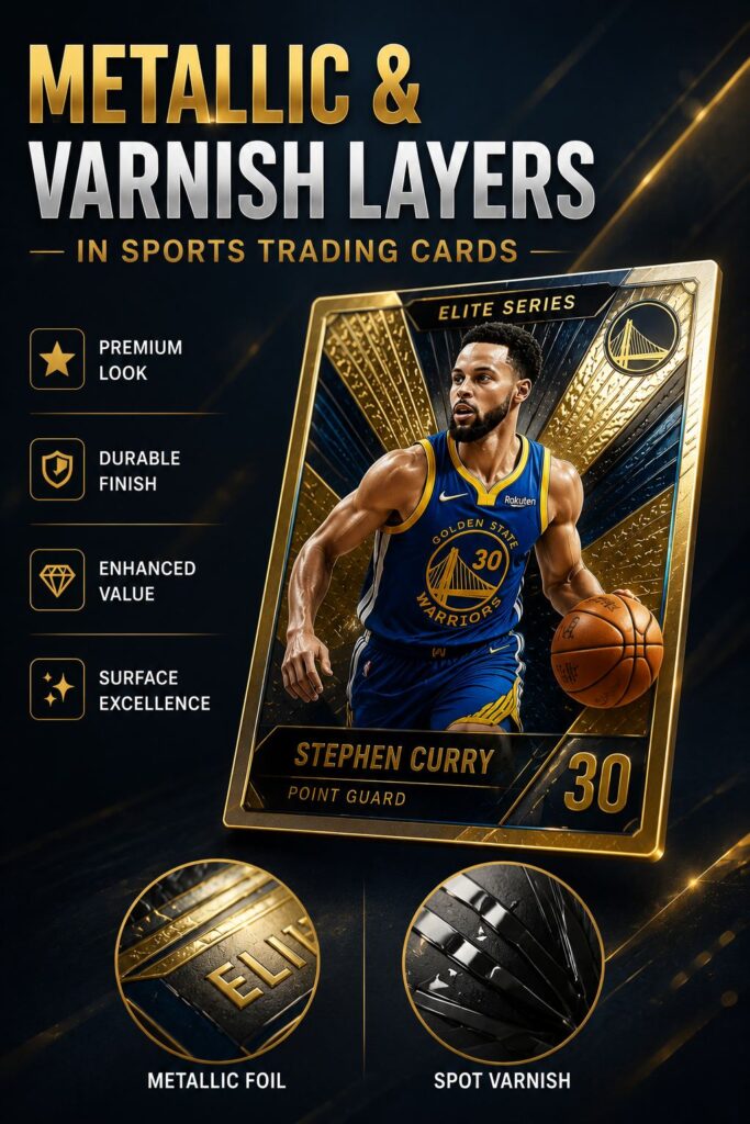 Metallic & Varnish Layers in Sports Trading Cards